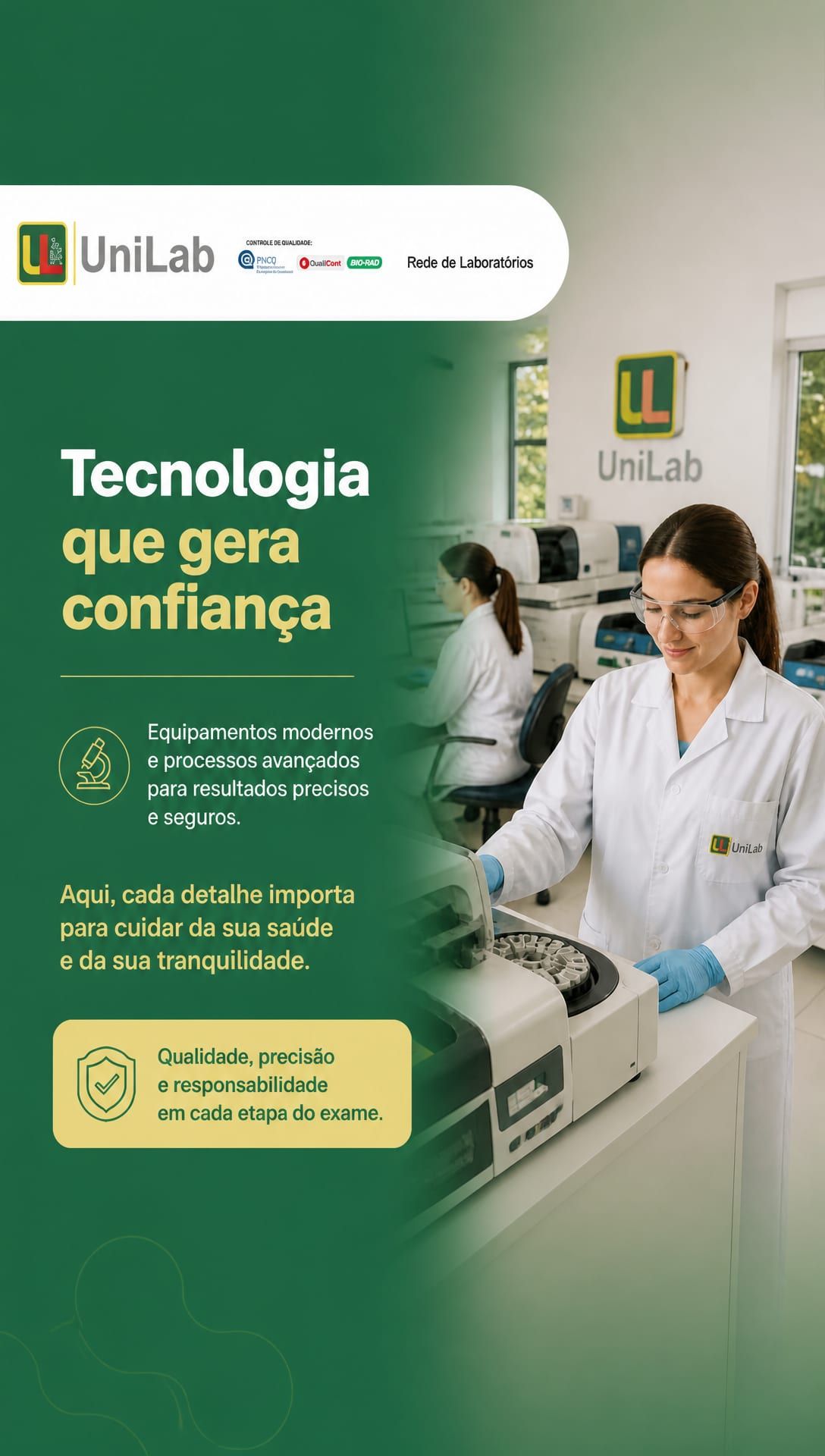 Tecnologia que gera confiança: equipamentos modernos e resultados precisos